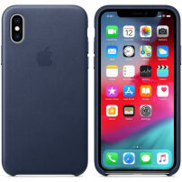 Oryginalny Apple pokrowiec skórzany do iPhone XS - granatowy