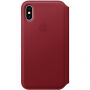 Oryginalny Apple Folio pokrowiec skórzany do iPhone XS - czerwony