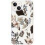 Przezroczysty pokrowiec z kwiatowym wzorem i MagSafe dla iPhone 14 - brązowe