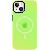 Wymienna pokrywa z ramką wokół obiektywu i MagSafe dla iPhone 14 - neon zielony