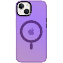 Wymienna pokrywa z ramką wokół obiektywu i MagSafe dla iPhone 14 - fioletowy