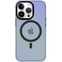 Wymienna pokrywa z ramką wokół obiektywu i MagSafe dla iPhone 14 Pro Max - niebieskie