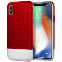 Spigen Classic C1 pokrowiec do Apple iPhone X - czerwony