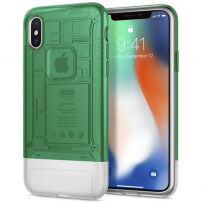 Spigen Classic C1 pokrowiec do Apple iPhone X - zielony
