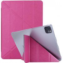 Jedwabisty pokrowiec z funkcją spania i origami stojakiem do iPad Pro 12,9" (2018-2022) - fuksjowy