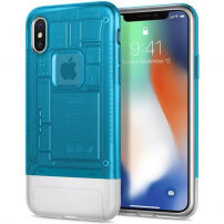 Spigen Classic C1 pokrowiec do Apple iPhone X - niebieski