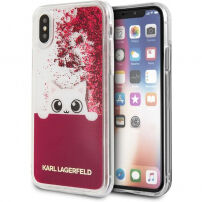 Karl Lagerfeld Peek and Boo Liquid Glitter pokrowiec do iPhone X - czerwony
