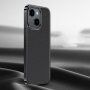 Skórzana okładka z platerowaną ramą dla iPhone 14 - czarny