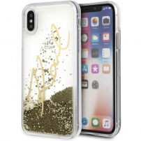 Karl Lagerfeld Karl Signature Liquid Glitter pokrowiec do iPhone X - złoty