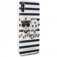 Karl Lagerfeld Sailor Stripes pokrowiec do iPhone X - czarny