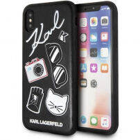 Karl Lagerfeld Pins pokrowiec do iPhone X - czarny