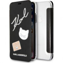 Karl Lagerfeld Pins Book pokrowiec do iPhone X - czarny