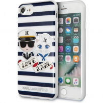 Karl Lagerfeld Sailor Stripes pokrowiec do iPhone SE (2020/2022) / 8 / 7 - czarny