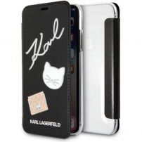 Karl Lagerfeld Pins Book pokrowiec do iPhone SE (2020/2022) / 8 / 7 - czarny