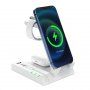 Bezprzewodowa podstawka ładująca 6 w 1 z portami USB-C / USB-A i kablem Lightning dla iPhone'a / Apple Watch / Airpods - biały