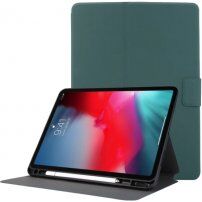 Pokrowiec ze skóry PU ze stojakiem i miejscem na Apple Pencil do iPad Pro 12,9" (2018-2022) - naftowy
