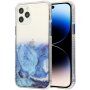 Etui marmurowe odporne na zarysowania do iPhone 14 Pro Max - niebieskie