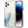 Etui marmurowe odporne na zarysowania do iPhone 14 Pro Max - jasnoniebieskie