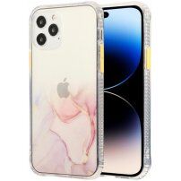 Etui marmurowe odporne na zarysowania do iPhone 14 Pro Max - różowy
