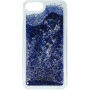 Guess Liquid Glitter etui do iPhone SE (2020/2022) / 8 / 7 - srebrno-niebieskie