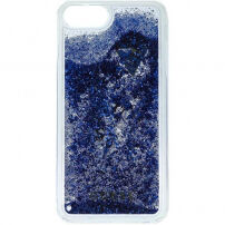 Guess Liquid Glitter etui do iPhone SE (2020/2022) / 8 / 7 - srebrno-niebieskie