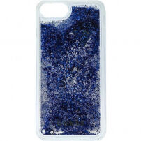 Guess Liquid Glitter etui do iPhone 6 Plus / 6S Plus / 7 Plus / 8 Plus - stalowo-niebieskie