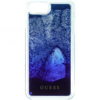 Guess Liquid Glitter etui do iPhone SE (2020/2022) / 8 / 7 - ciemnoniebieskie