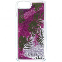 Guess Liquid Glitter etui do iPhone SE (2020/2022) / 8 / 7 - różowe z palmą