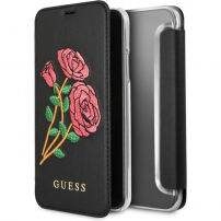 Guess Flower Desire Book pokrowiec do iPhone X - czarny