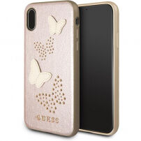 Guess Studs and Sparkle etui do iPhone X - różowo-złote