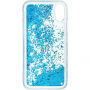 Guess Liquid Glitter etui tylne do iPhone X - niebieskie