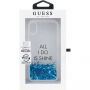 Guess Liquid Glitter etui tylne do iPhone X - niebieskie