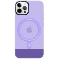 Przezroczysty pokrowiec z MagSafe dla iPhone 12 Pro Max - fioletowy