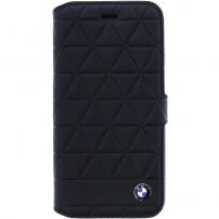 BMW Hexagon Book pokrowiec skórzany do iPhone SE (2020/2022) / 8 / 7 - czarny