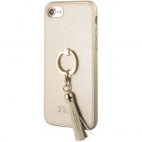Guess Saffiano Ring pokrowiec do iPhone SE (2020/2022) / 8 / 7 - beżowy