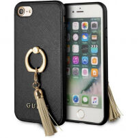 Guess Saffiano Ring pokrowiec do iPhone X - czarny