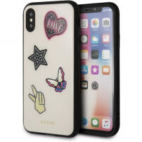 Guess Iconic pokrowiec do iPhone X - beżowy