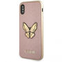 Guess Saffiano Butterfly etui do iPhone X - różowo-złote