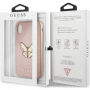 Guess Saffiano Butterfly etui do iPhone X - różowo-złote