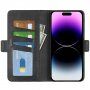 Etui z klapką ze skóry PU dla iPhone 15 Pro Max - czarne