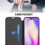 Pokrowiec portfelowy z silikonu i skóry PU do iPhone 15 Pro - czarne