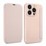Pokrowiec portfelowy z silikonu i skóry PU do iPhone 15 Pro - różowe