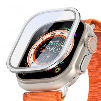 Szkło hartowane DUX DUCIS z metalową ramką dla Apple Watch Ultra 49 mm - srebrny