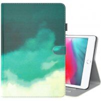 Pokrowiec z akwarelowym wzorem i miejscem na karty do iPad mini 1 / 2 / 3 / 4 / 5 - naftowy