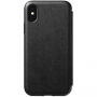 Nomad Folio Leather case pokrowiec do Apple iPhone XS / X - czarny