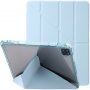 Etui z przezroczystym tyłem i podstawką origami dla iPad Pro 12,9" (2018-2022) - niebieskie