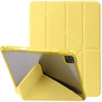 Etui z przezroczystym tyłem i podstawką origami dla iPad Pro 12,9" (2018-2022) - żółty