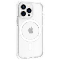 Przezroczysty pokrowiec z kolorową ramką i MagSafe dla iPhone 15 Pro Max - biały