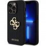 Guess Perforated 4G Glitter Metal Logo pokrowiec dla iPhone 14 Pro Max - czarny