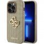 Guess Perforated 4G Glitter Metal Logo pokrowiec dla iPhone 14 Pro Max - złote